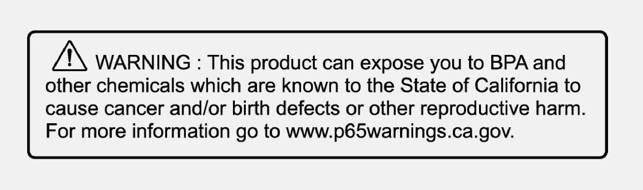 California Proposition 65 warning supplied in the ORIA Mini manual