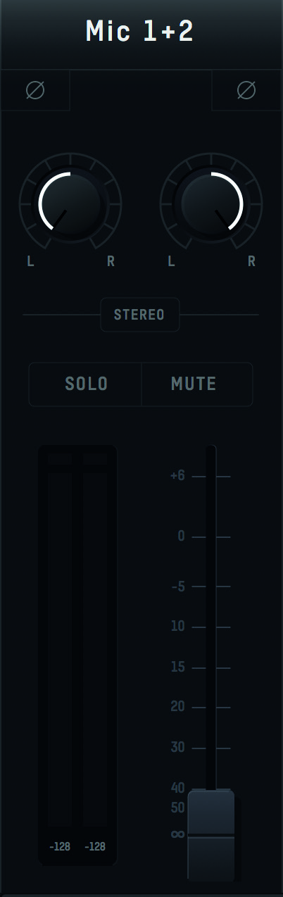 Annotated iD Software Mixer channel strip