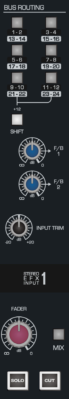 ASP8024-HE Stereo EFX input controls