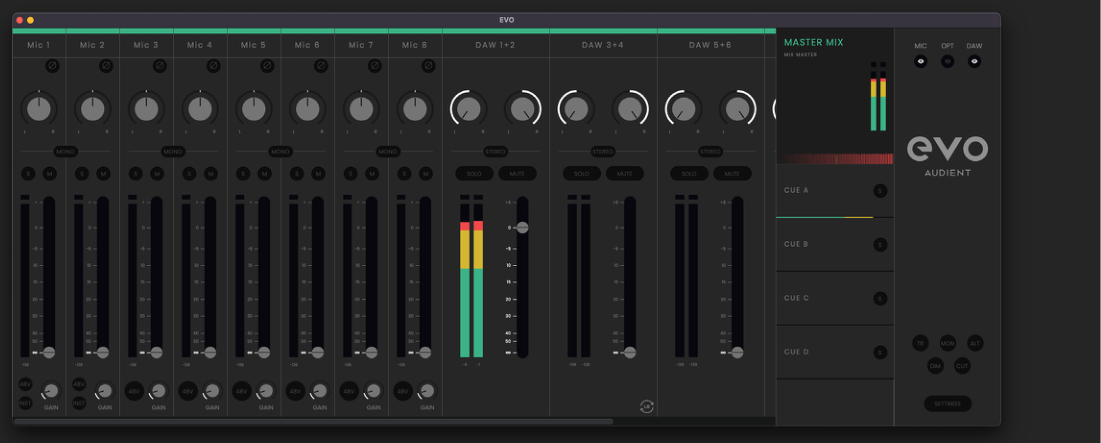 EVO 16 software mixer