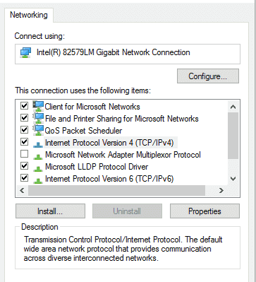 Legacy Windows Ethernet IPv4 configuration shown in the DLC manual