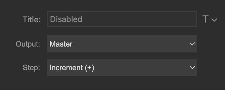 Stream Deck Volume action settings
