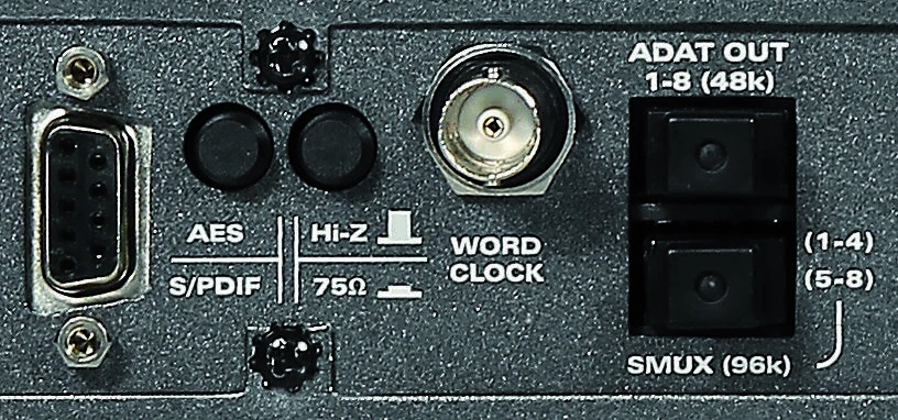 ASP880 Wordclock-Eingang, Terminierung und Digitalausgänge