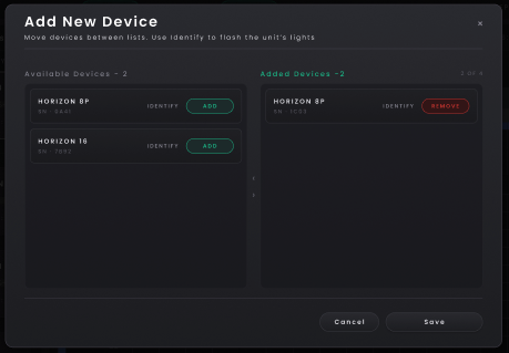 Horizon 8P – Hardware Settings & mehrere Geräte, Mehr als ein Horizon verwenden