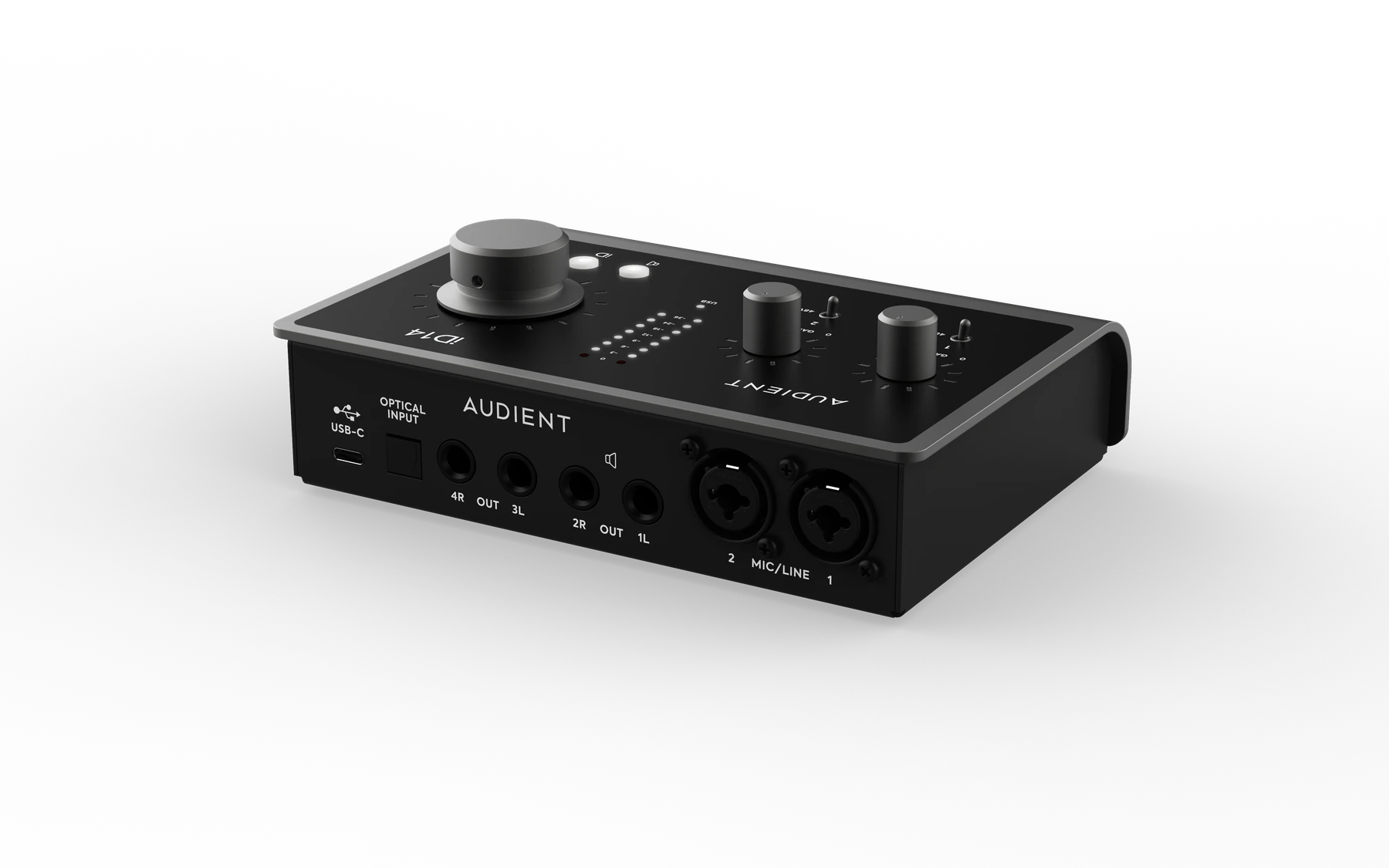 Rück- und Seitenanschlüsse des Audient iD14 MKII