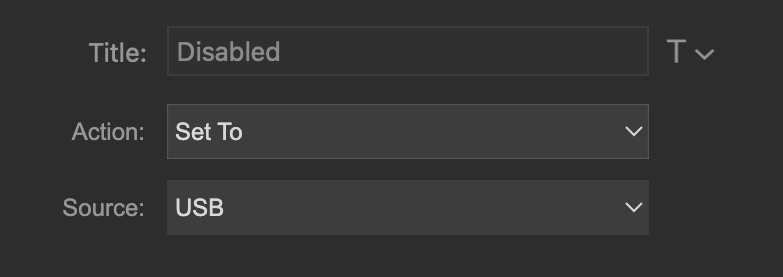 Einstellungen der Stream Deck-Aktion Input Source