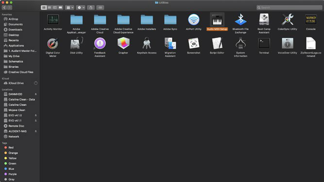 macOS Audio MIDI Setup Anwendung