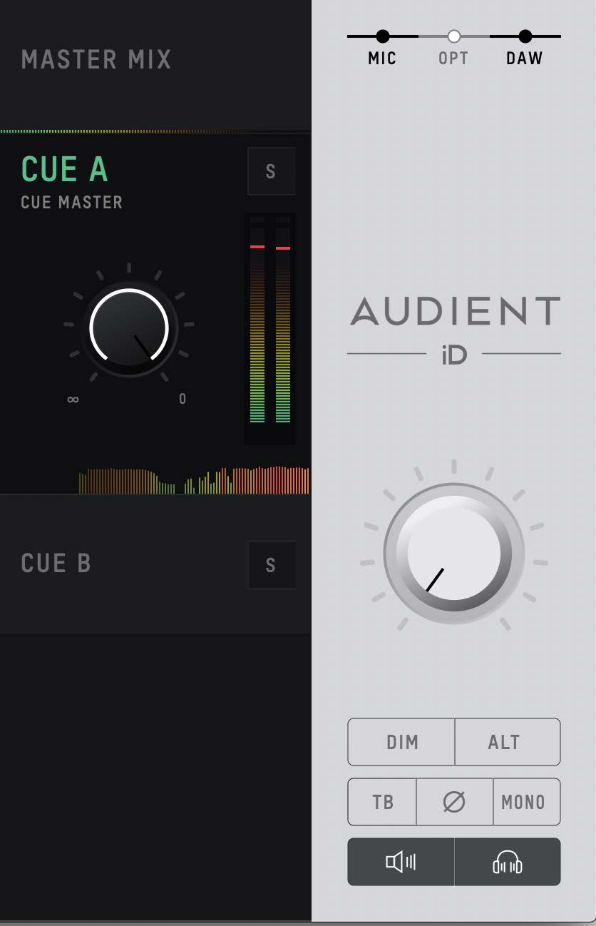 Master-Sektion des iD Mixer