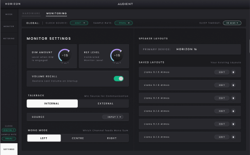 Horizon 16 – Hardware Settings y varios dispositivos, Monitor Settings