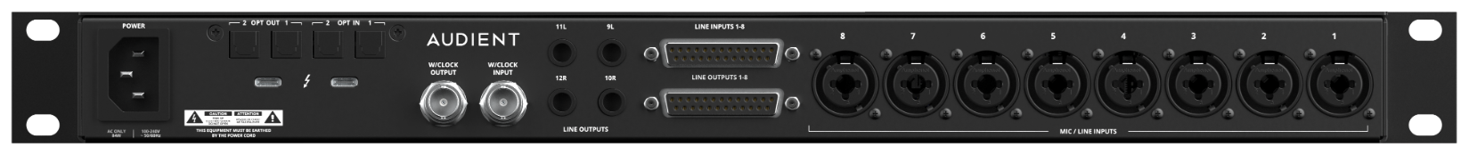 Horizon 8P – Panel trasero y conexiones