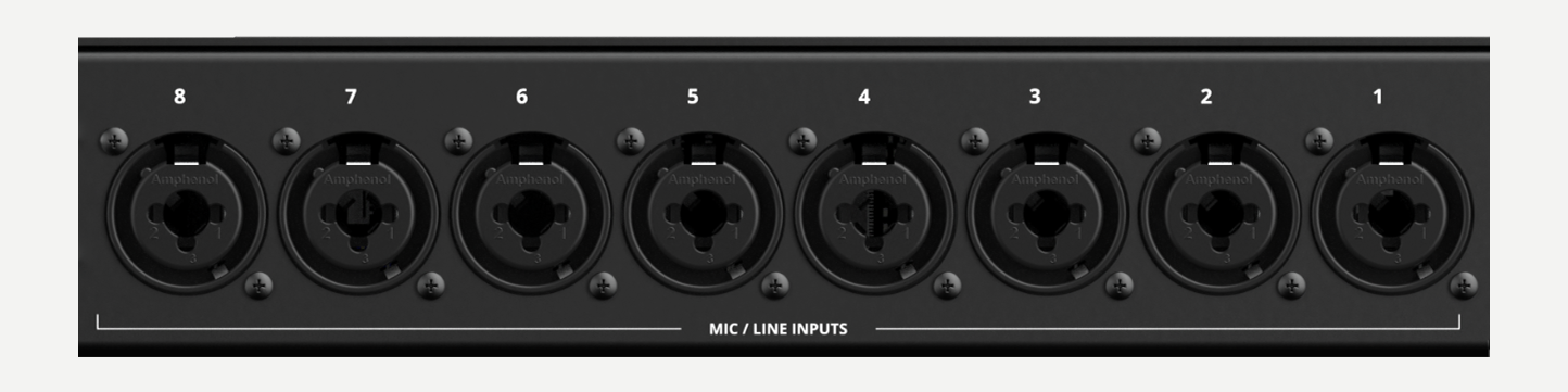 Horizon 8P – Panel trasero y conexiones, Entradas de preamplificador