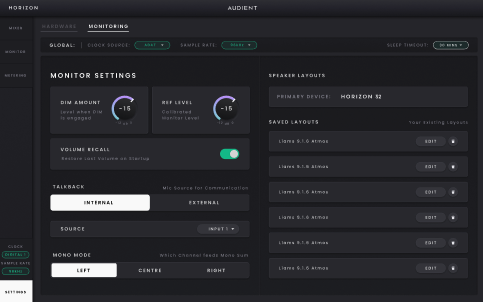 Horizon 32 – Hardware Settings y varios dispositivos, Monitor Settings