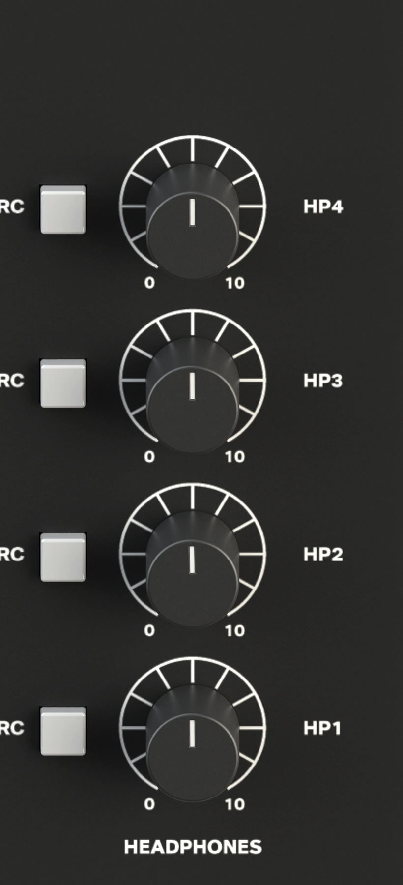 Conexión del panel frontal y control de nivel de Headphone 1 de NERO