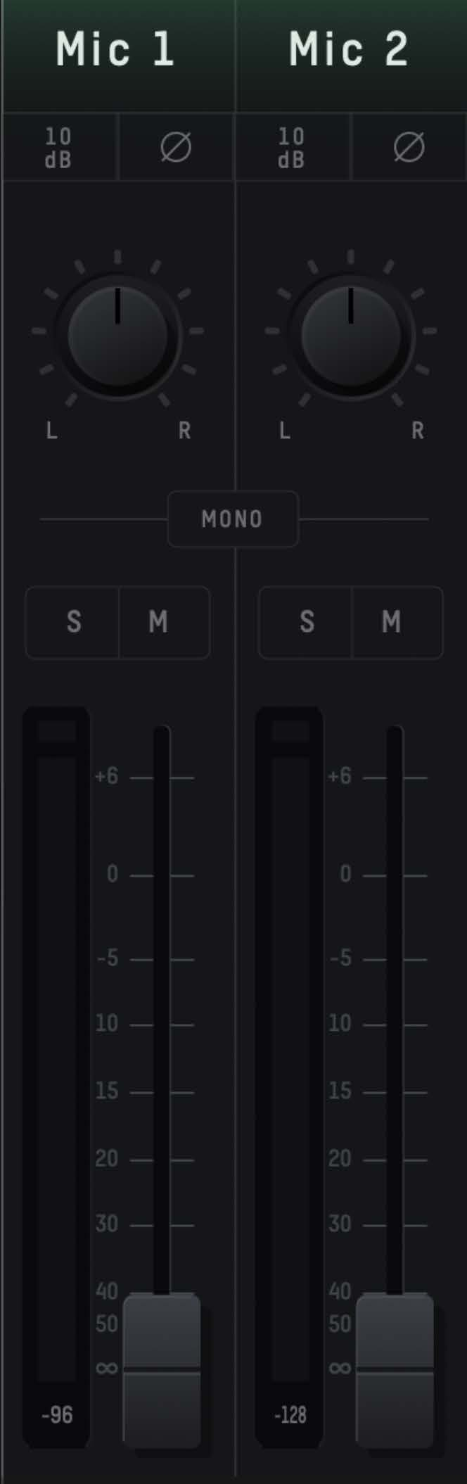 Tira de canal de entrada de iD Mixer