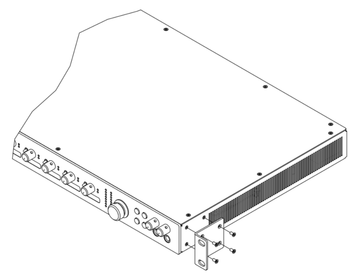 Montaje de las orejas de rack incluidas en iD48