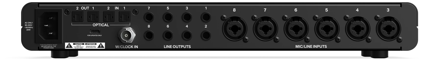 Panel trasero y conexiones del EVO SP8