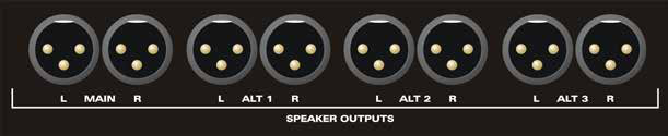 Connecteurs de sortie Main et Alternative Control Room de l’ASP4816 Classic