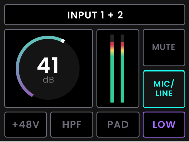 Horizon 8P – Façade et Motion UI, Input Summary et Metering