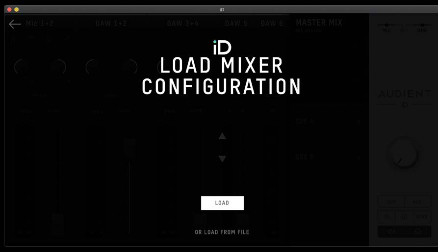 Chargement d’une configuration du mixeur