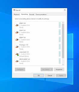 Périphériques de lecture Windows affichant le bouclage de l’iD4