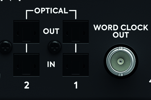 Double E/S numérique optique et sortie Word Clock de l’iD44 MKII