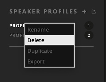 Option Rename dans le menu Profile d’ORIA Control