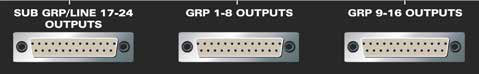 Connettori D-sub delle uscite bus e subgroup di ASP4816 Classic