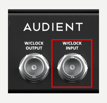 Horizon 8P – Pannello posteriore e connessioni, Ingresso word clock