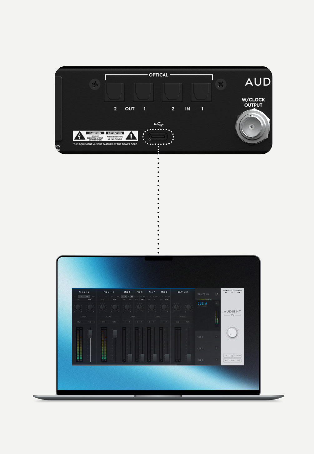 Collegamento di iD48 a un Mac tramite USB-C