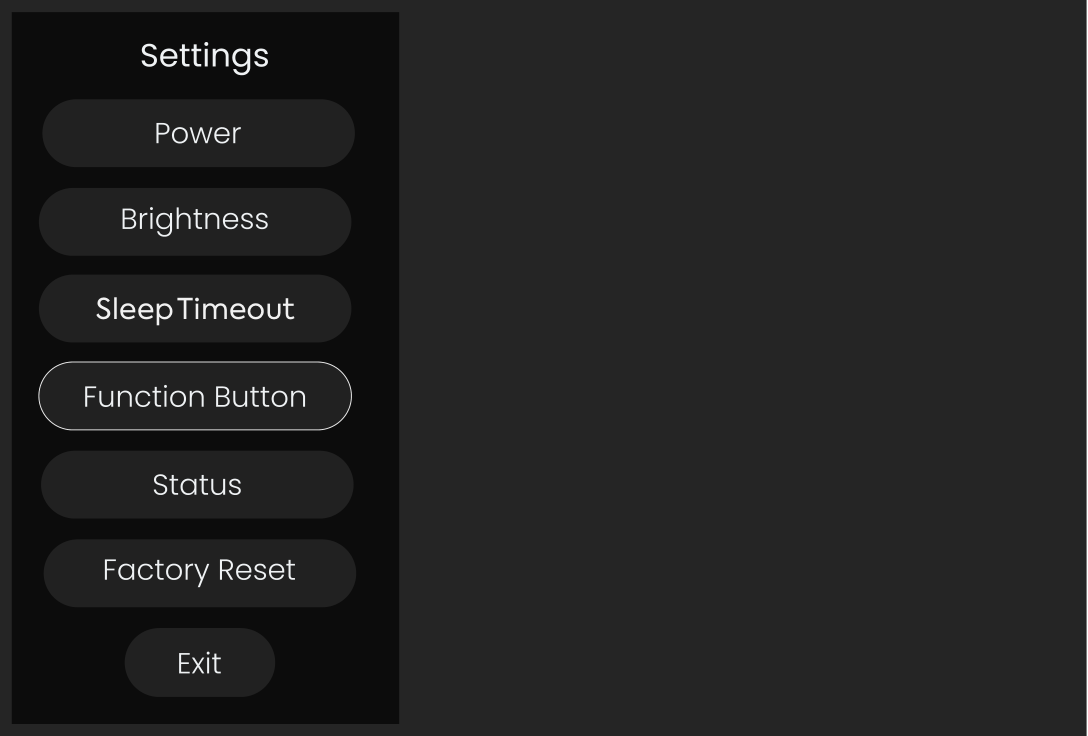 Menu impostazioni della Motion UI di EVO 16