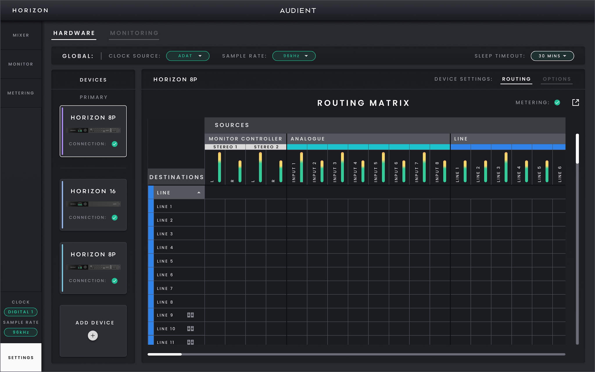 Horizon 8P Routing Matrix