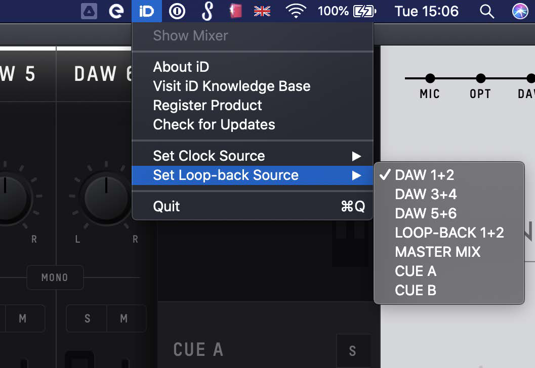 macOS での Loopback source selection