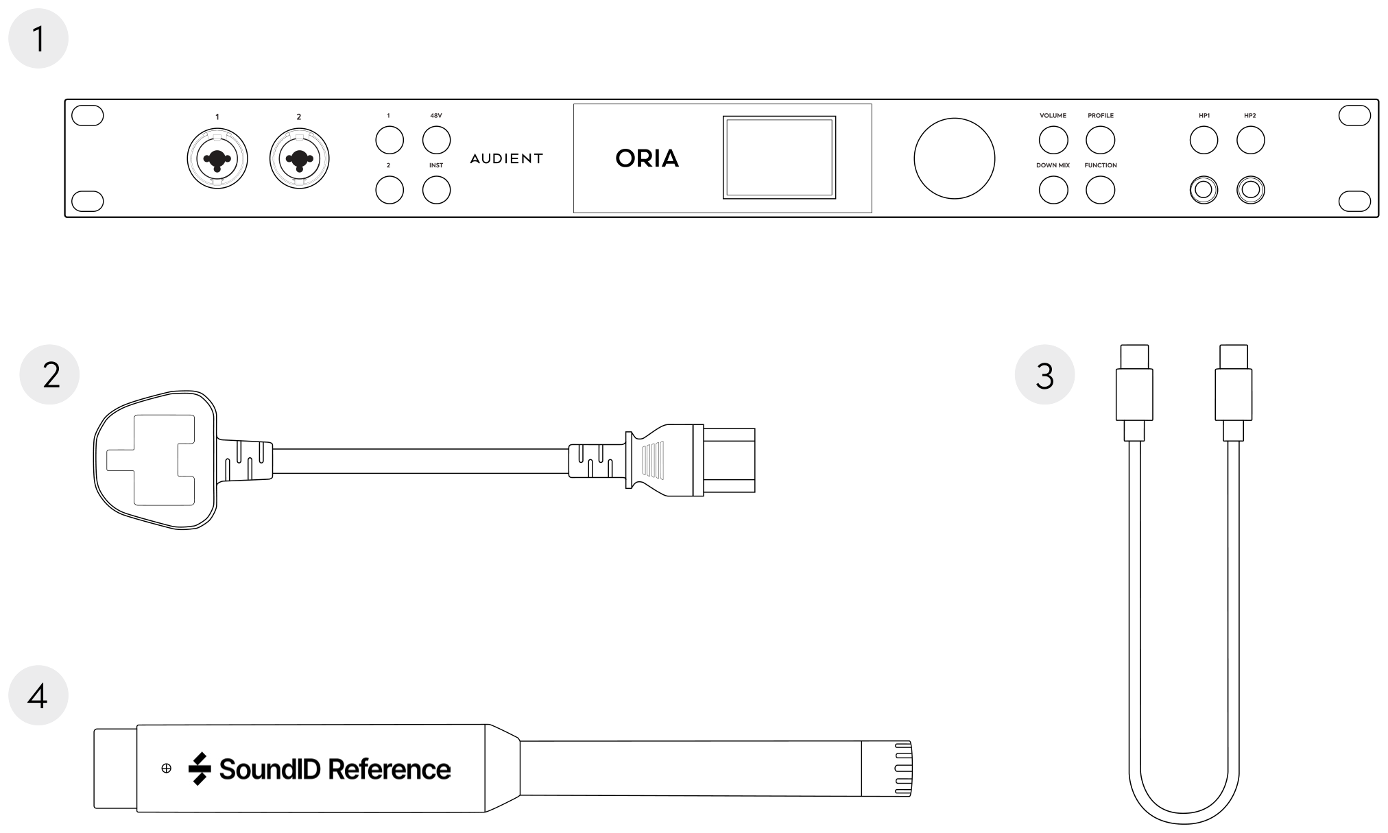 ORIA and the included accessories