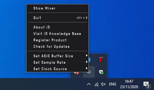 Windows iD menu