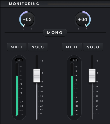 Horizon 16 Mixer 및 채널 스트립, 모니터 믹스 구성하기