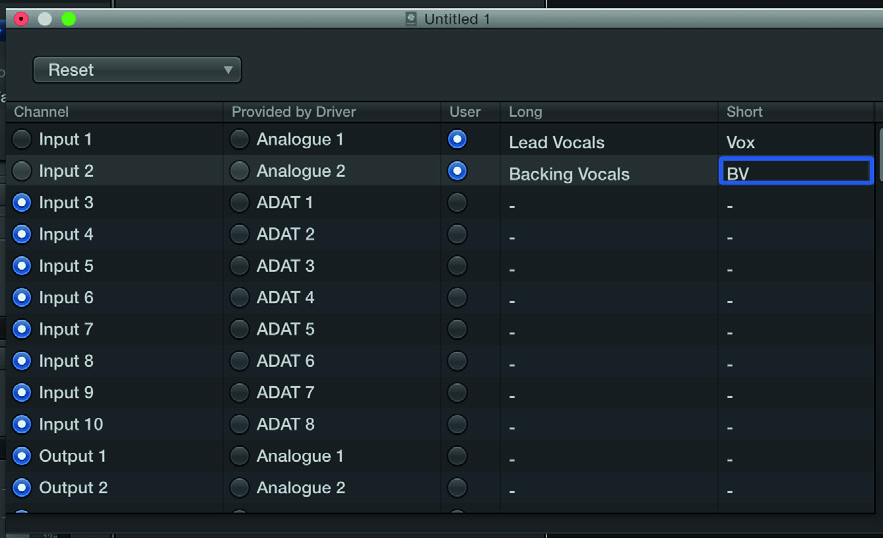 이전 Logic Pro I/O Labels 예시