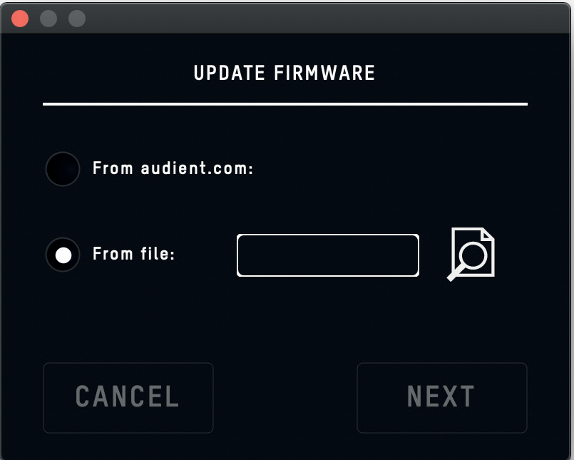 Diálogo de atualização de firmware concluída