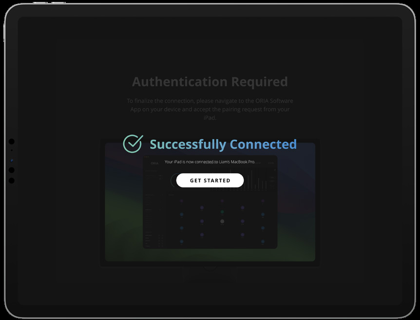 ORIA Remote 中的 Successfully Connected 消息